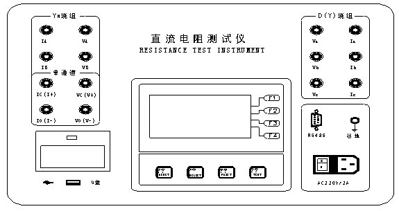 三通道直流電阻測(cè)試儀廠家面板圖